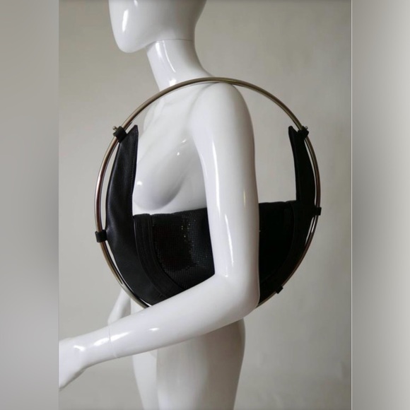 Diesel Handbags - Vintage Diesel Space Y2K Liquid Space Leather Hoop Circle Round Bag